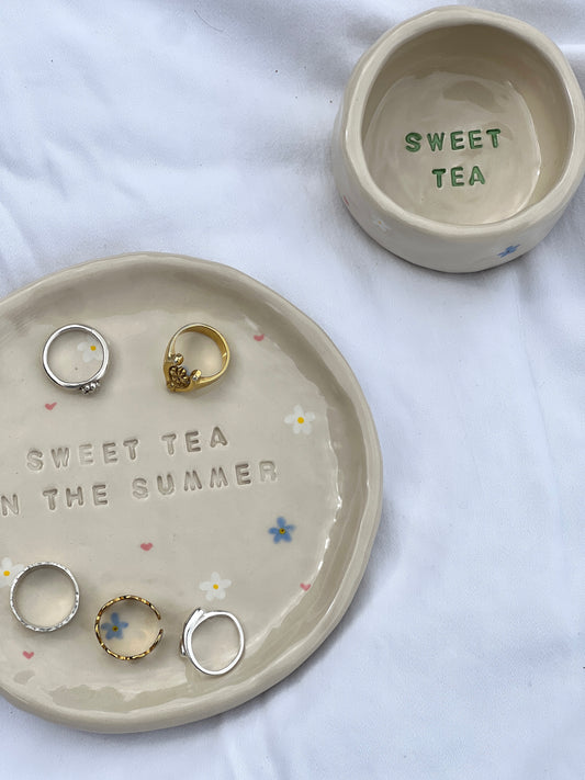 Sweet tea in the summer trinket dish / espresso cup