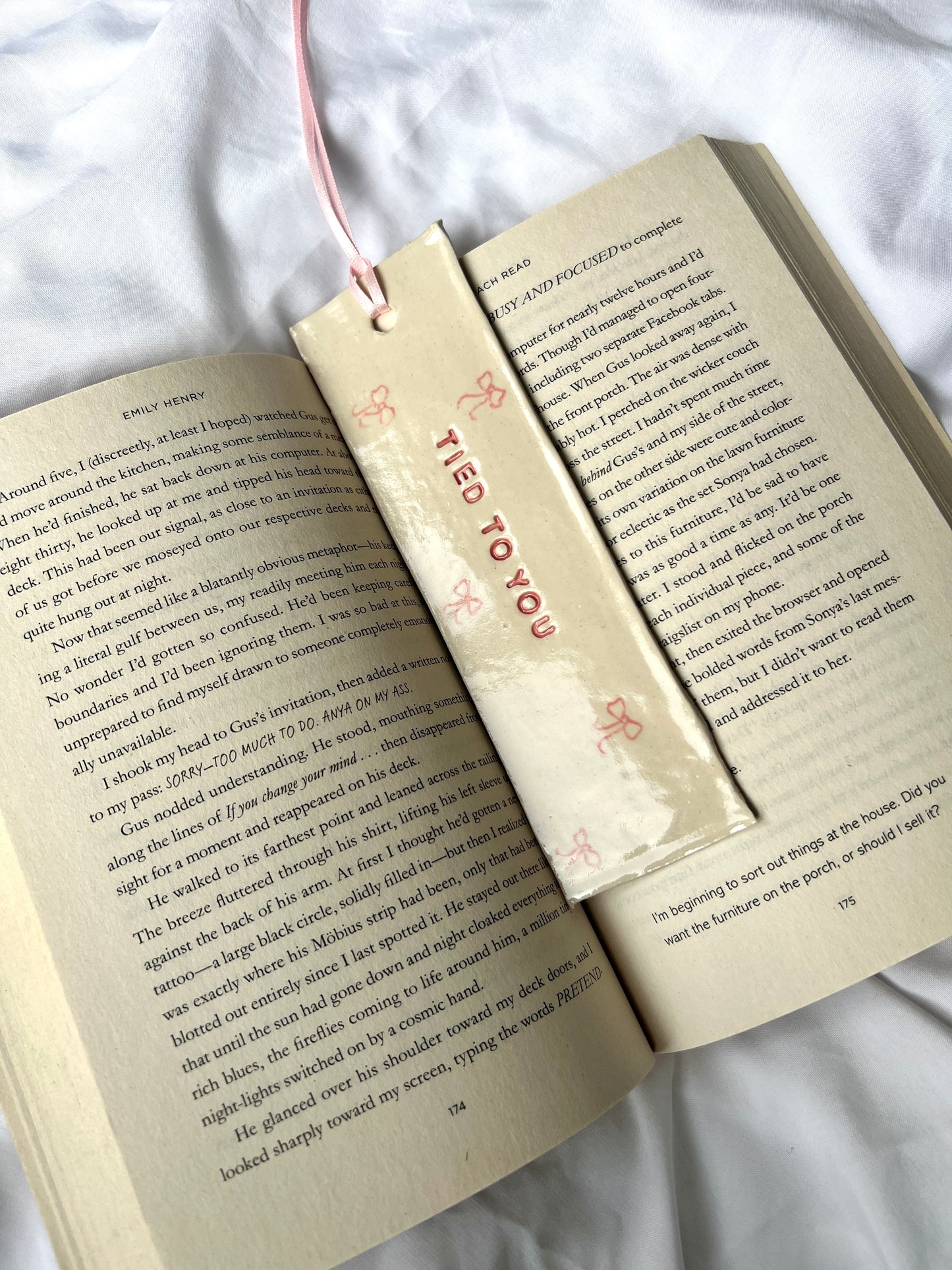 Tied to you bow bookmark