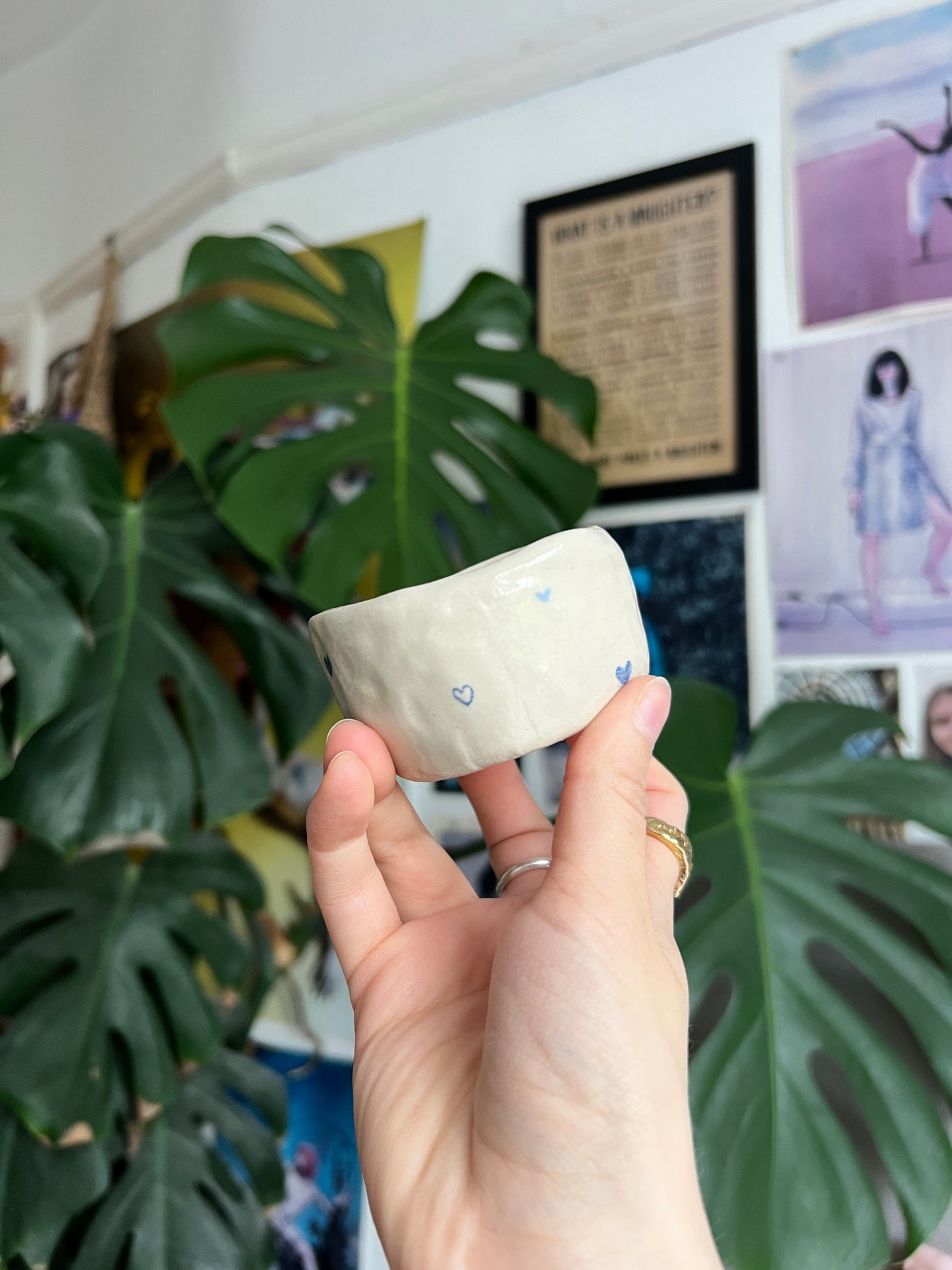 Blue hearts trinket dish