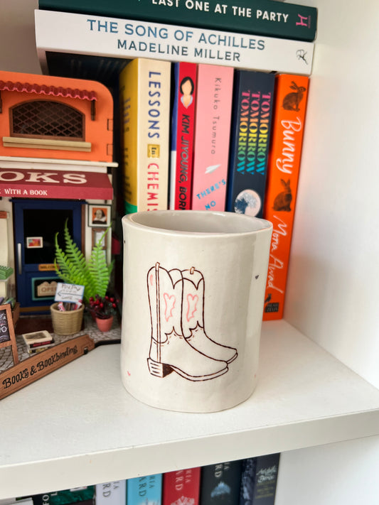 Cowboy coffee cup / pen pot