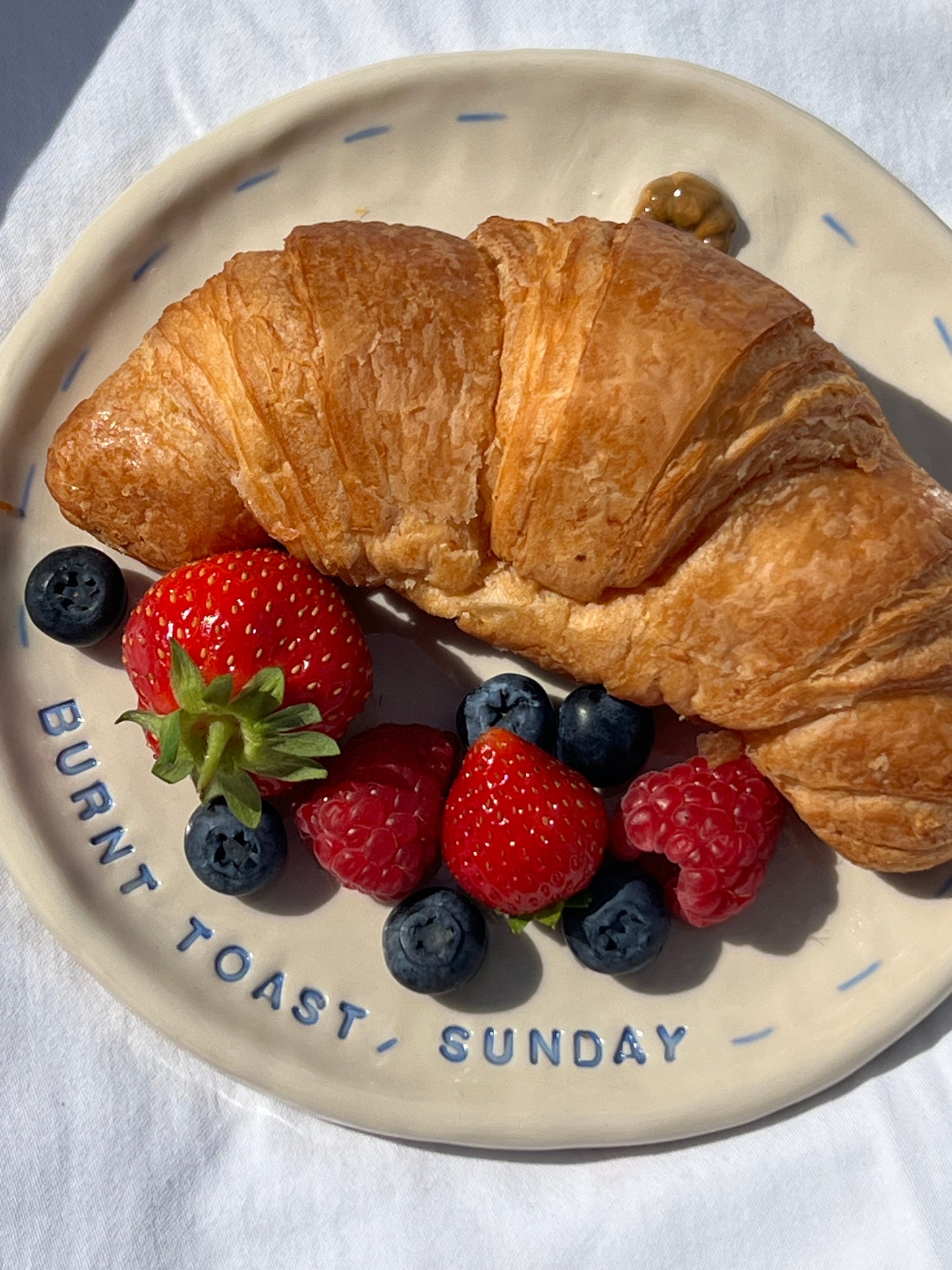 Burnt toast, sunday plate