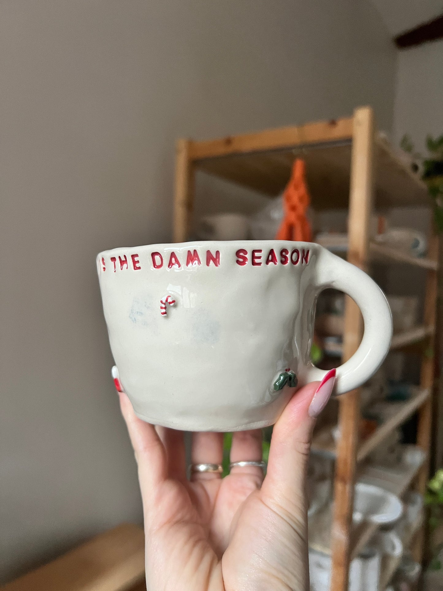 Tis the damn season Christmas mug second
