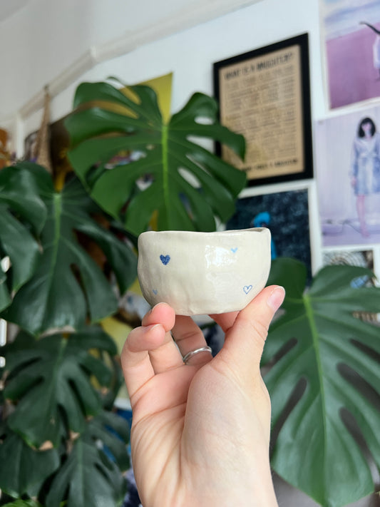 Blue hearts trinket dish